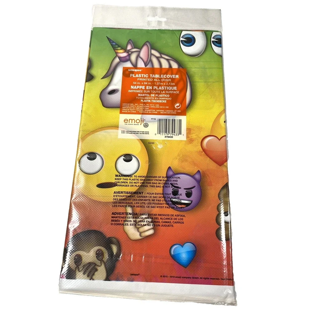 NEW emoji plastic table cover for parties 54X84 in birthday party kids
